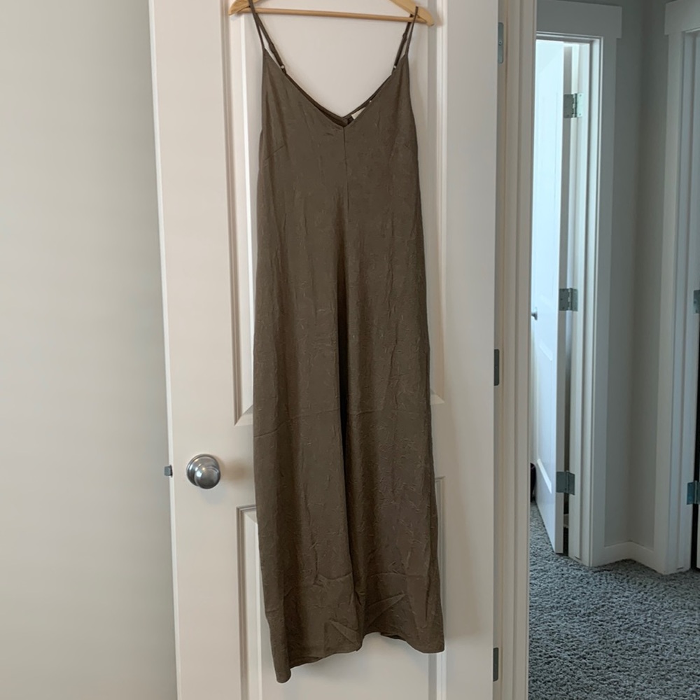 NWT - Grade & Gather, Crumpled Satin Slip Dress, Size: S, Color: Tapenade
